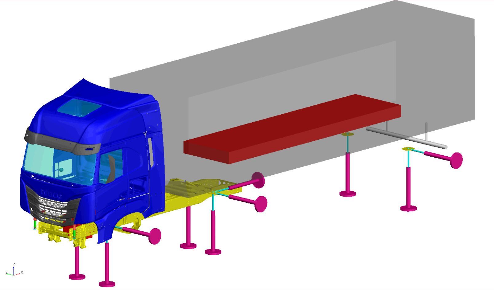 3D truck model generated in MSC Adams/Car