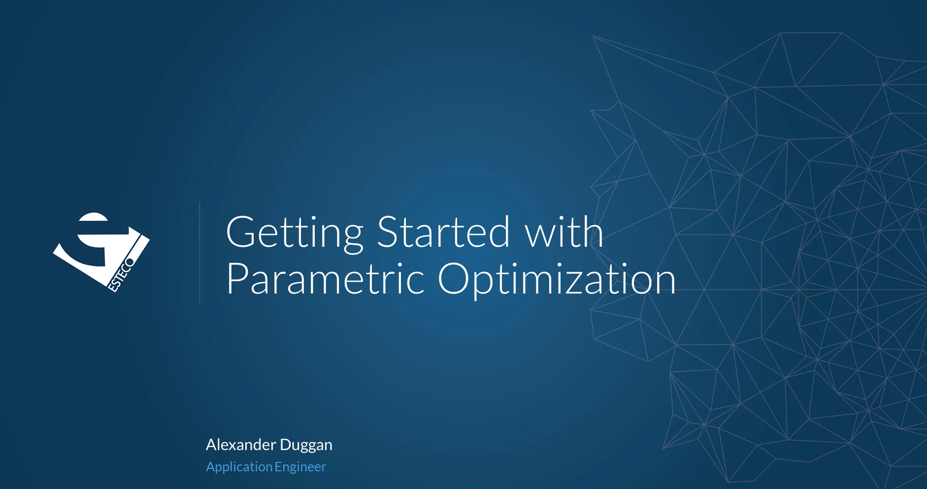 ESTECO getting started with parametric optimization